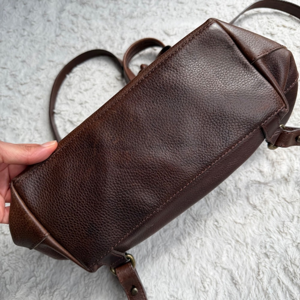Pikolinos Brown Leather Drawstring Backpack Shoulder Bag Made in Spain Braided - Picture 11 of 14